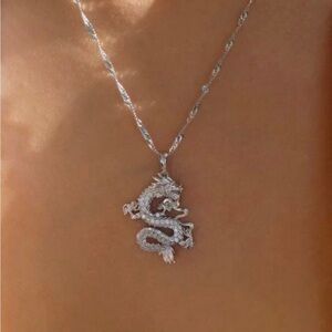 Silver dragon necklace